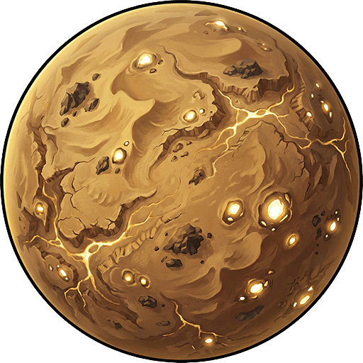 Gold planet in orbit