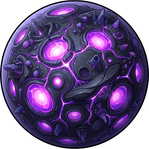 Neon planet in orbit